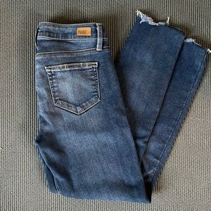 Like new Paige raw hem jeans